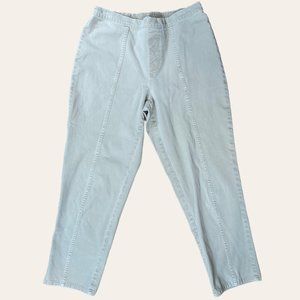 Isaac Mizrahi Live Women Skinny Jegging Size 10 Cream Elastic Waist Stretch